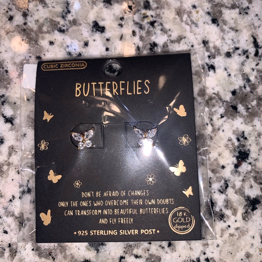Butterflies Sterling Silver Earrings